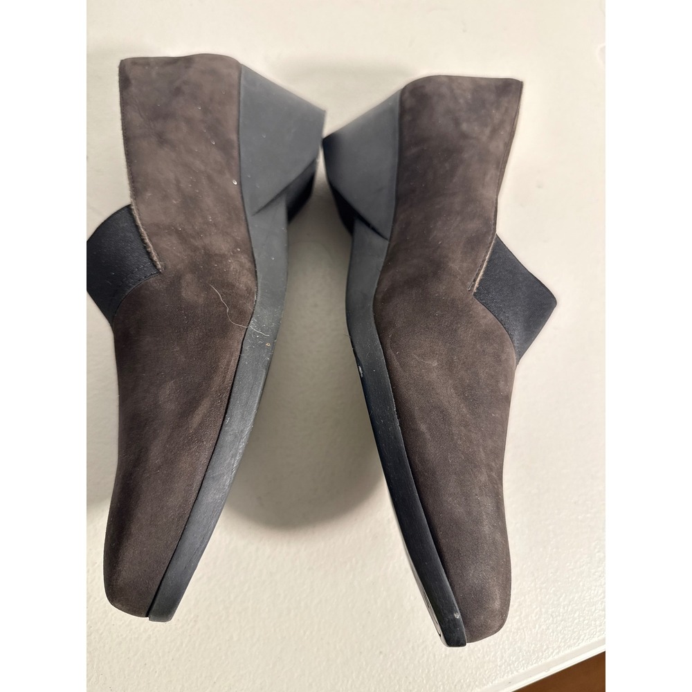 Arche LN Brown Suede Wedge Pumps Made in France Elastic Gore Slip On Shoes 42/11 - Picture 2 of 8